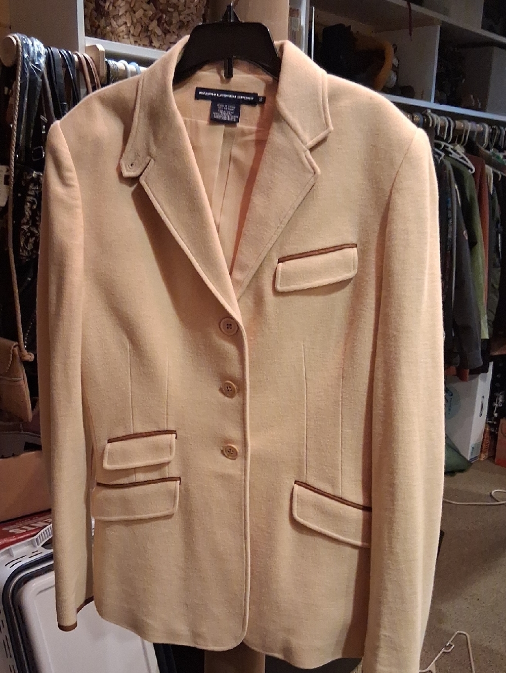 Ralph Lauren Cream Blazer with Brown Trim